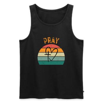 Pray - Männer Premium Bio Tank Top - Schwarz - Vorne - Michal (187cm)