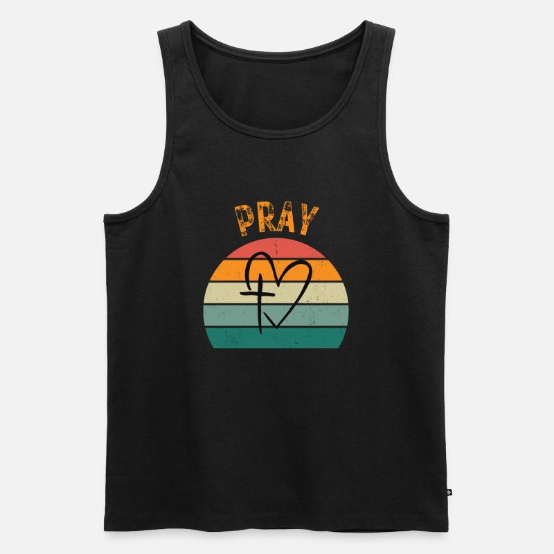 Pray - Männer Premium Bio Tank Top - Schwarz