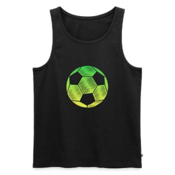 Ball Fussball Silhouette - Männer Premium Bio Tank Top - Schwarz - Vorne - Michal (187cm)
