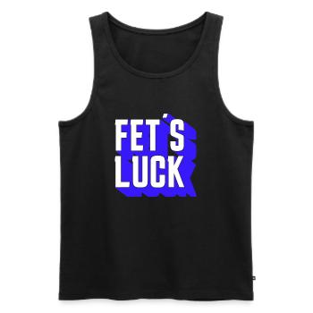 Fets Luck jeu de mots drôle - Débardeur bio Premium Homme - noir - Devant - AI Model Male 178 light (178cm)