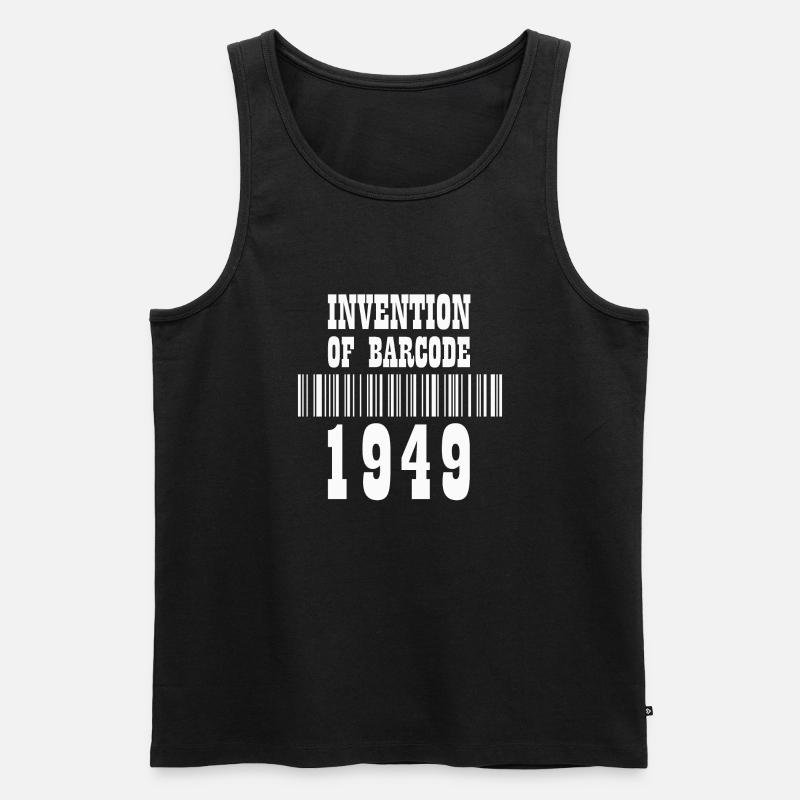 Invention of Barcode 1949 – white - Männer Premium Bio Tank Top - Schwarz