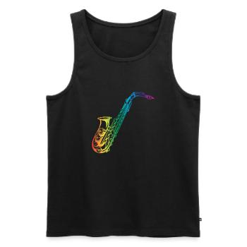 Saxofon Saxophonist Geschenk - Männer Premium Bio Tank Top - Schwarz - Vorne - AI Model Male 178 light (178cm)