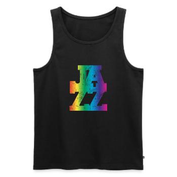 Jazz Music Vintage - Men's Premium Organic Tank Top - black - Front - AI Model Male 178 light (178cm)