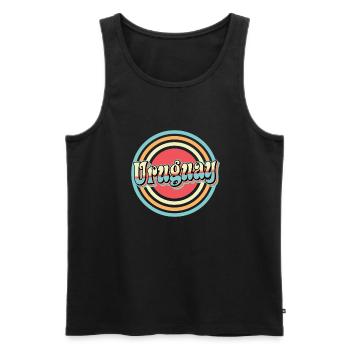 Uruguay Vintage - Men's Premium Organic Tank Top - black - Front - Michal (187cm)