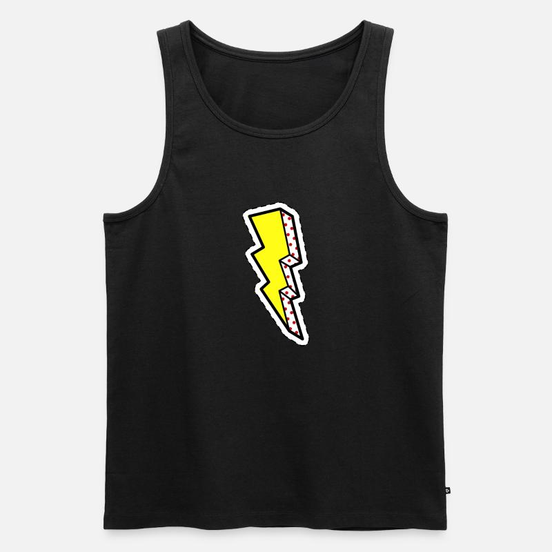blitz Comic - Männer Premium Bio Tank Top - Schwarz