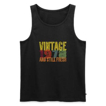 Vintage 1978 - Männer Premium Bio Tank Top - Schwarz - Vorne - AI Model Male 178 light (178cm)