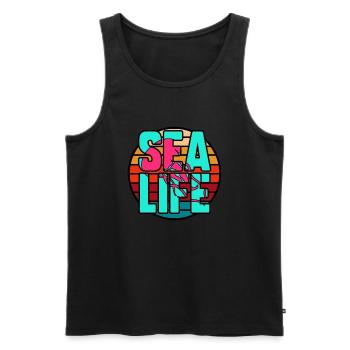 Sea life - Débardeur bio Premium Homme - noir - Devant - Michal (187cm)