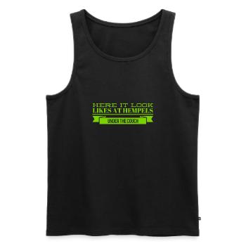 es herrscht Unordnung - Männer Premium Bio Tank Top - Schwarz - Vorne - AI Model Male 178 light (178cm)
