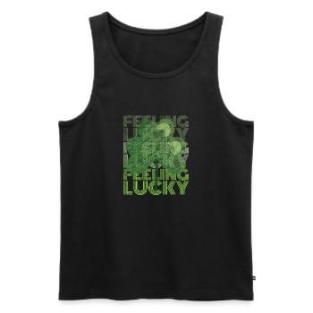Feeling Lucky St. Patricks Day Kleeblatt - Männer Premium Bio Tank Top - Schwarz - Vorne - Michal (187cm)
