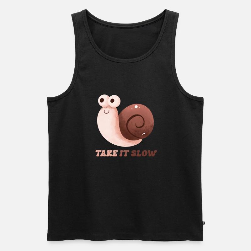 Take it Slow witziger Spruch - Männer Premium Bio Tank Top - Schwarz