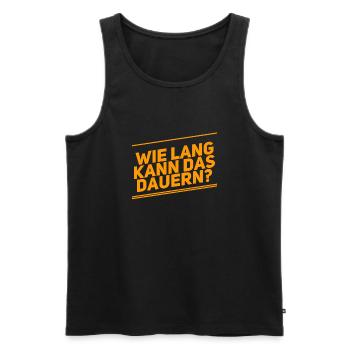 Dauert das lange? - Männer Premium Bio Tank Top - Schwarz - Vorne - AI Model Male 178 light (178cm)