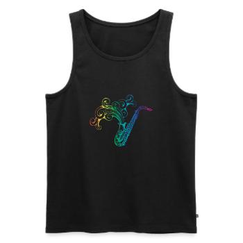 Saxophone Saxophonist Gift - Men's Premium Organic Tank Top - black - Front - AI Model Male 178 light (178cm)