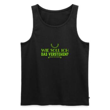 es ist unklar, was du meinst - Männer Premium Bio Tank Top - Schwarz - Vorne - AI Model Male 178 light (178cm)