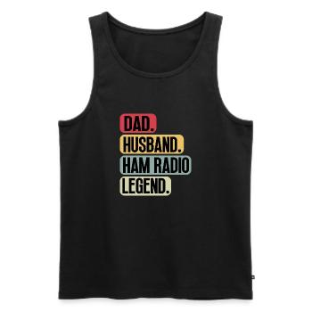 Ham Radio Operator Dad Sprüche Lustige Vintage - Männer Premium Bio Tank Top - Schwarz - Vorne - Michal (187cm)