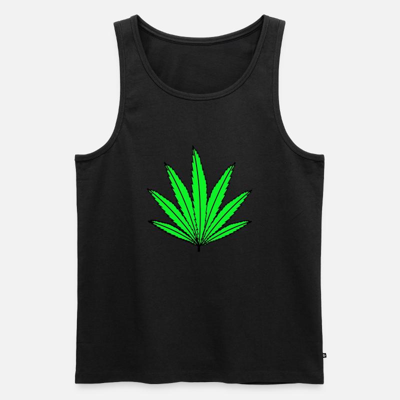 Hanf - Männer Premium Bio Tank Top - Schwarz