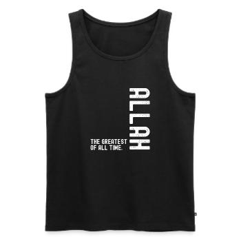 Allah the greatest of all time - Men's Premium Organic Tank Top - black - Front - AI Model Male 178 light (178cm)