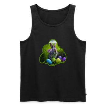 Zum Osterfest Lustiges Osterhasen - Männer Premium Bio Tank Top - Schwarz - Vorne - Michal (187cm)