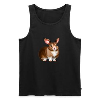 Pour Pâques, un motif de lapin doux - Débardeur bio Premium Homme - noir - Devant - Michal (187cm)