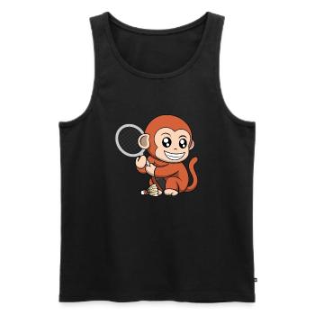 Raquette de badminton Cute Monkey Hobby Sports - Débardeur bio Premium Homme - noir - Devant - Michal (187cm)