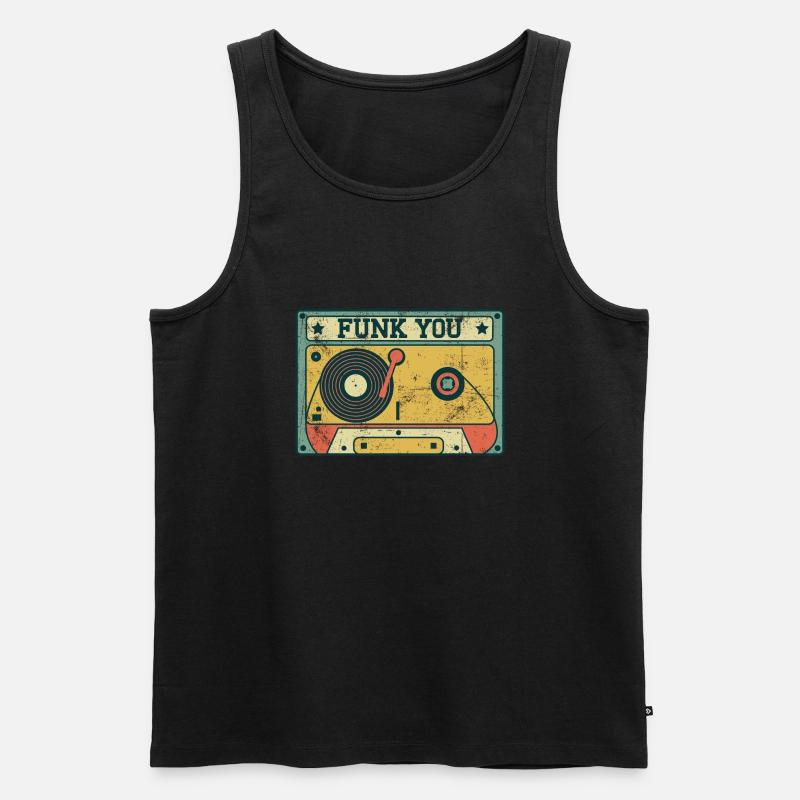 Funk you Oldschool Funky DJ - Männer Premium Bio Tank Top - Schwarz