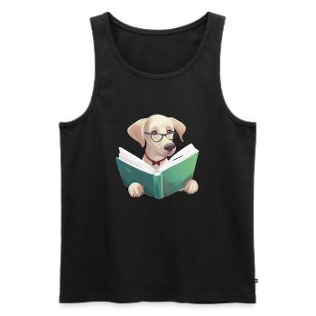Hunde Bücher Labrador Buch Hund Lesen Hundehalter - Männer Premium Bio Tank Top - Schwarz - Vorne - AI Model Male 178 light (178cm)