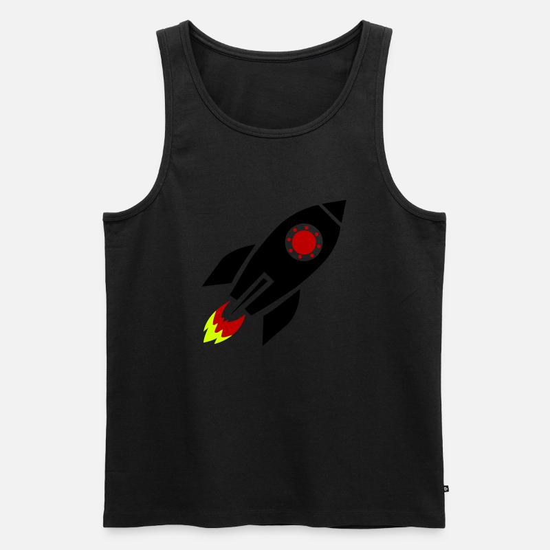 rakete - Männer Premium Bio Tank Top - Schwarz