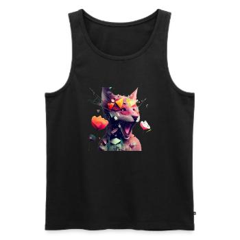 Frühling Fuchs und Blumen - Männer Premium Bio Tank Top - Schwarz - Vorne - Michal (187cm)
