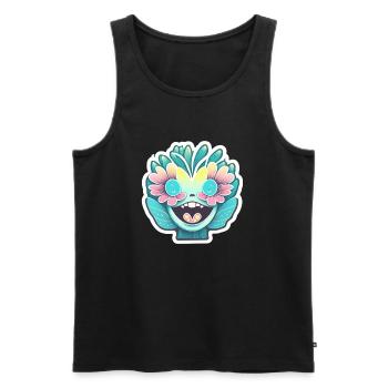 Frühling und die lachenden Gesichter - Männer Premium Bio Tank Top - Schwarz - Vorne - Michal (187cm)