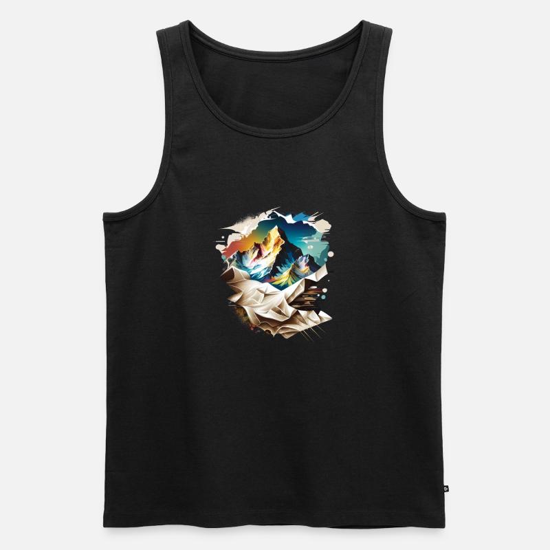 Mount Blanc - Männer Premium Bio Tank Top - Schwarz