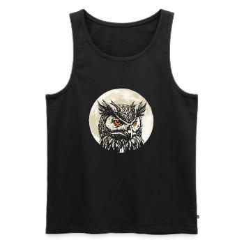 Owl Forest Night Wildlife Birds Nature - Men's Premium Organic Tank Top - black - Front - Michal (187cm)