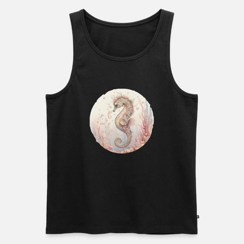 Seepferdchen - Männer Premium Bio Tank Top - Schwarz