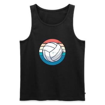Volleyball Retro - Männer Premium Bio Tank Top - Schwarz - Vorne - AI Model Male 178 light (178cm)