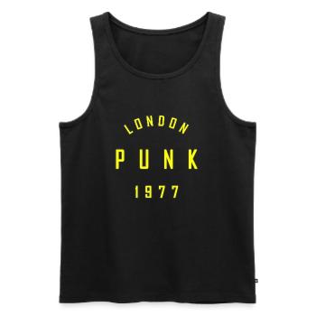 PUNK LONDRES 1977 - Débardeur bio Premium Homme - noir - Devant - AI Model Male 178 light (178cm)