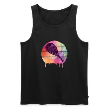 Pádel Vintage - Männer Premium Bio Tank Top - Schwarz - Vorne - AI Model Male 178 light (178cm)