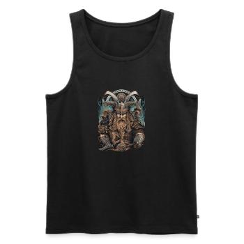 Wikinger Nordmann: Elegantes nordisches Design - Männer Premium Bio Tank Top - Schwarz - Vorne - AI Model Male 178 light (178cm)