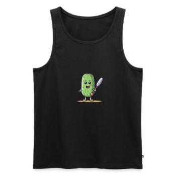 Pickleball Picklepaddle Pickle Sport - Men's Premium Organic Tank Top - black - Front - AI Model Male 178 light (178cm)