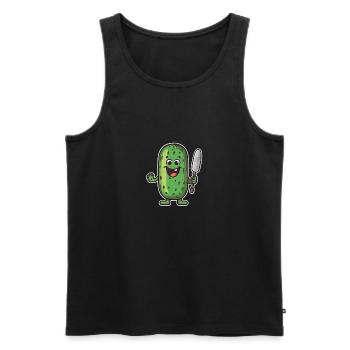 Pickleball Picklepaddle Pickle Sport - Men's Premium Organic Tank Top - black - Front - AI Model Male 178 light (178cm)