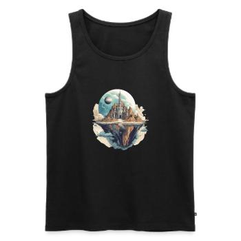 Futuristic life on planets - Men's Premium Organic Tank Top - black - Front - Michal (187cm)