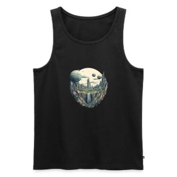 Futuristisch Leben auf Planeten - Männer Premium Bio Tank Top - Schwarz - Vorne - AI Model Male 178 light (178cm)