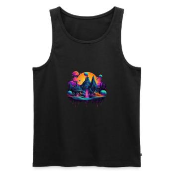 Futuristic life on planets - Men's Premium Organic Tank Top - black - Front - Michal (187cm)