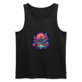 Futuristisch Leben auf Planeten - Männer Premium Bio Tank Top - Schwarz - Vorne - Michal (187cm)