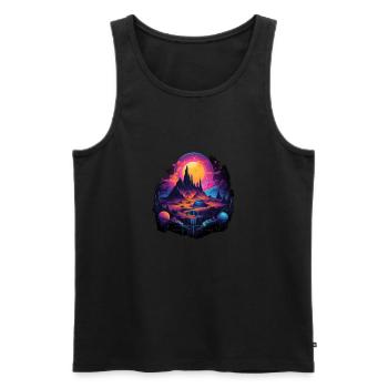 Futuristic life on planets - Men's Premium Organic Tank Top - black - Front - Michal (187cm)