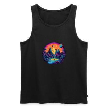 Futuristic life on planets - Men's Premium Organic Tank Top - black - Front - Michal (187cm)