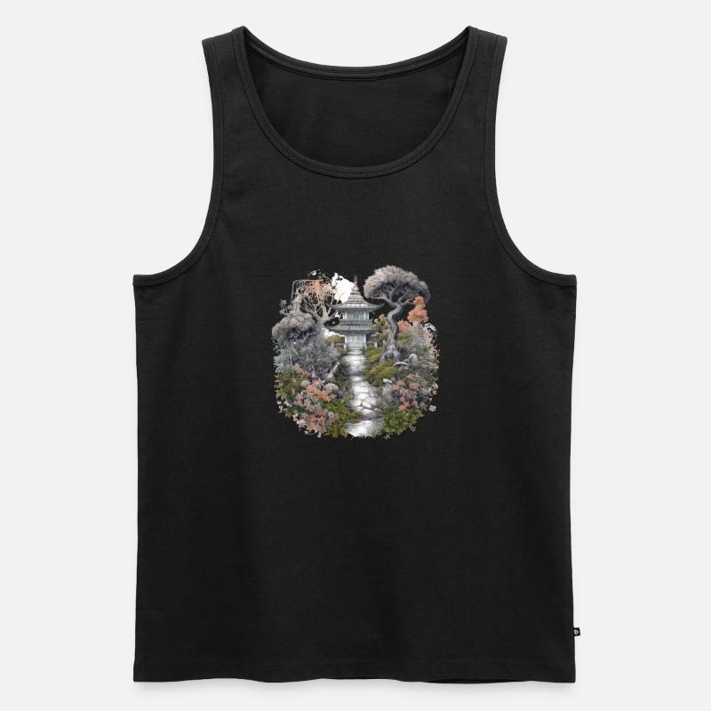 Bonsai - Japanischer Garten - Männer Premium Bio Tank Top - Schwarz