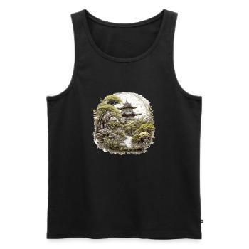 Bonsai - Japanischer Garten - Männer Premium Bio Tank Top - Schwarz - Vorne - AI Model Male 178 light (178cm)
