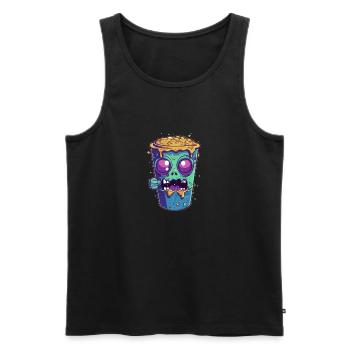 Tasse à café d’Halloween - tasse à café effrayante - Débardeur bio Premium Homme - noir - Devant - AI Model Male 178 light (178cm)