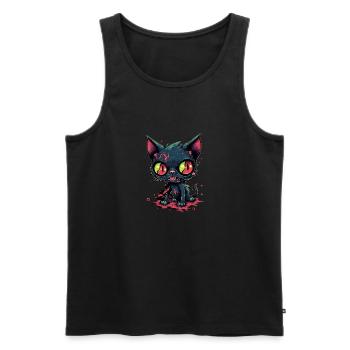 Halloween Zombie Katze - Niedliche gruselige Katze - Männer Premium Bio Tank Top - Schwarz - Vorne - AI Model Male 178 light (178cm)