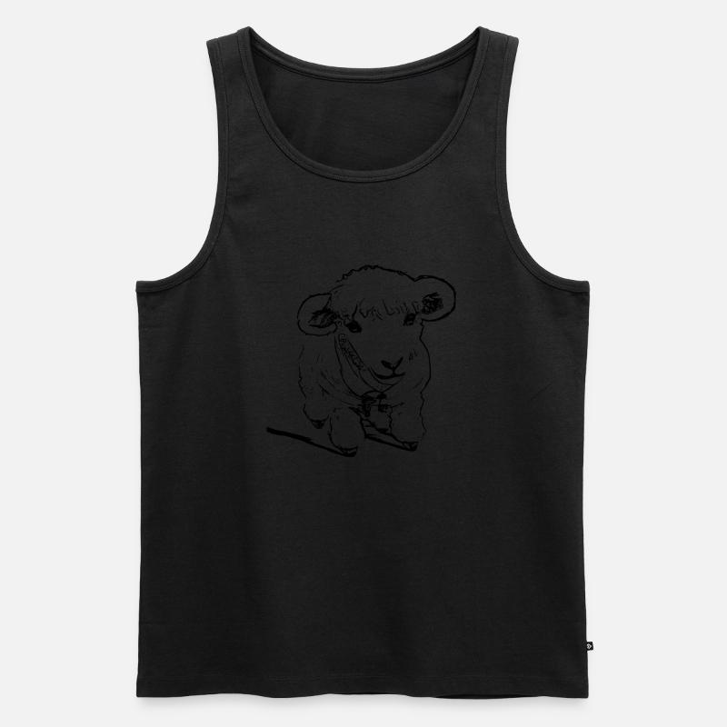 Schäfchen - Männer Premium Bio Tank Top - Schwarz