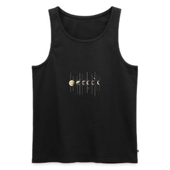 Mondphasen - Männer Premium Bio Tank Top - Schwarz - Vorne - AI Model Male 178 light (178cm)
