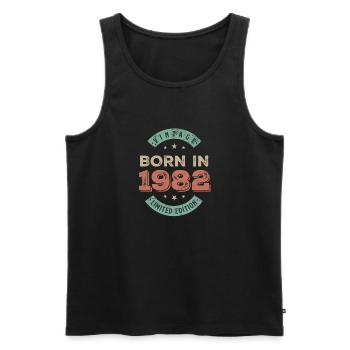 1982 Vintage - Männer Premium Bio Tank Top - Schwarz - Vorne - Michal (187cm)
